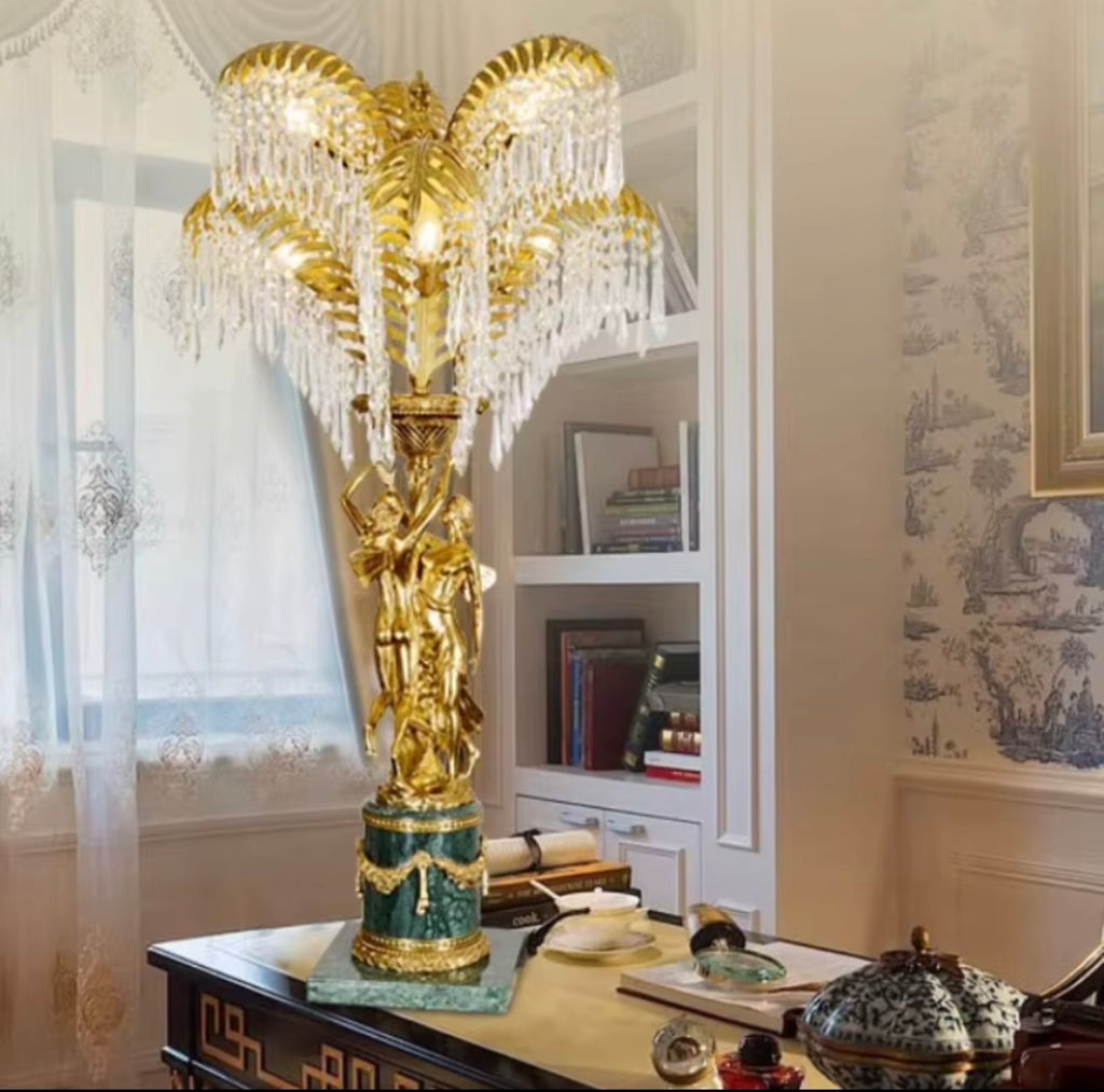 Fiorenza Gilded Crystal Table Lamp