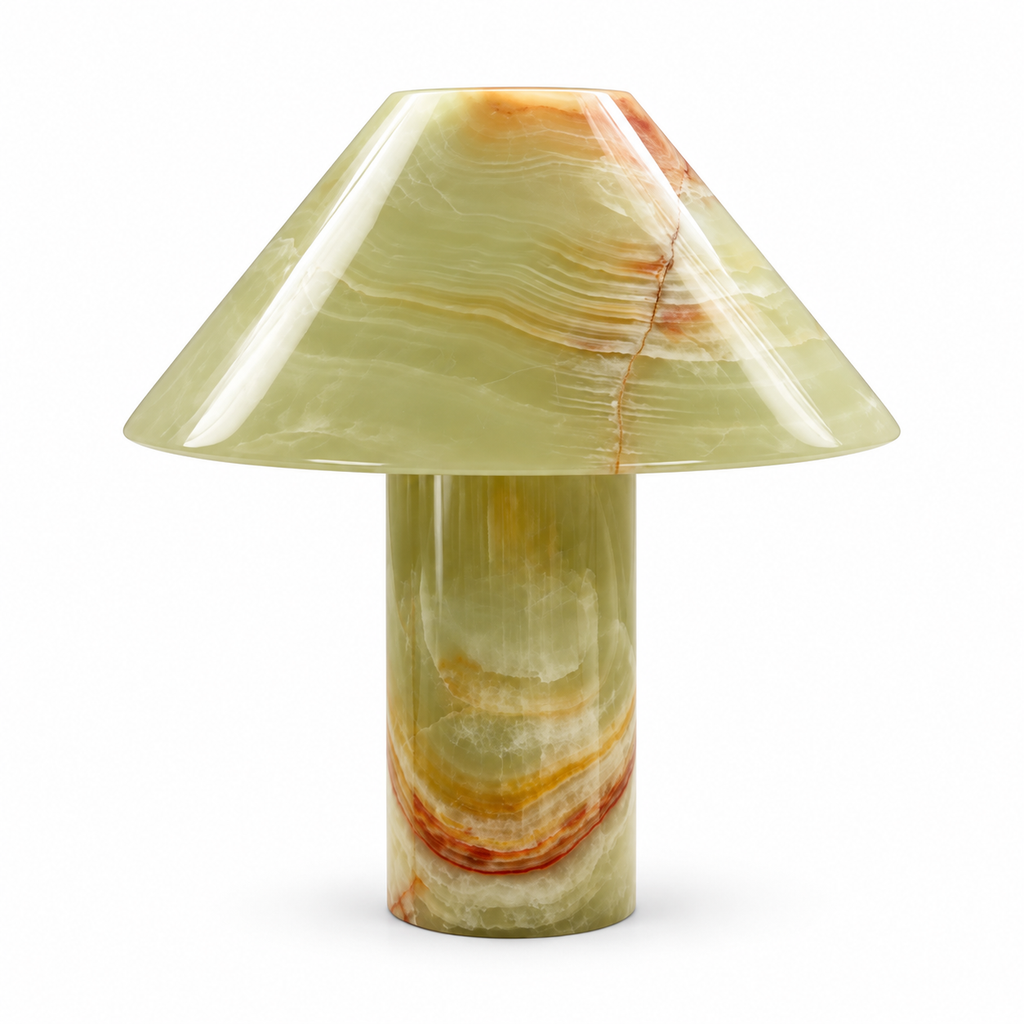 NATURAL MARBLE MUSHROOM TABLE LAMP