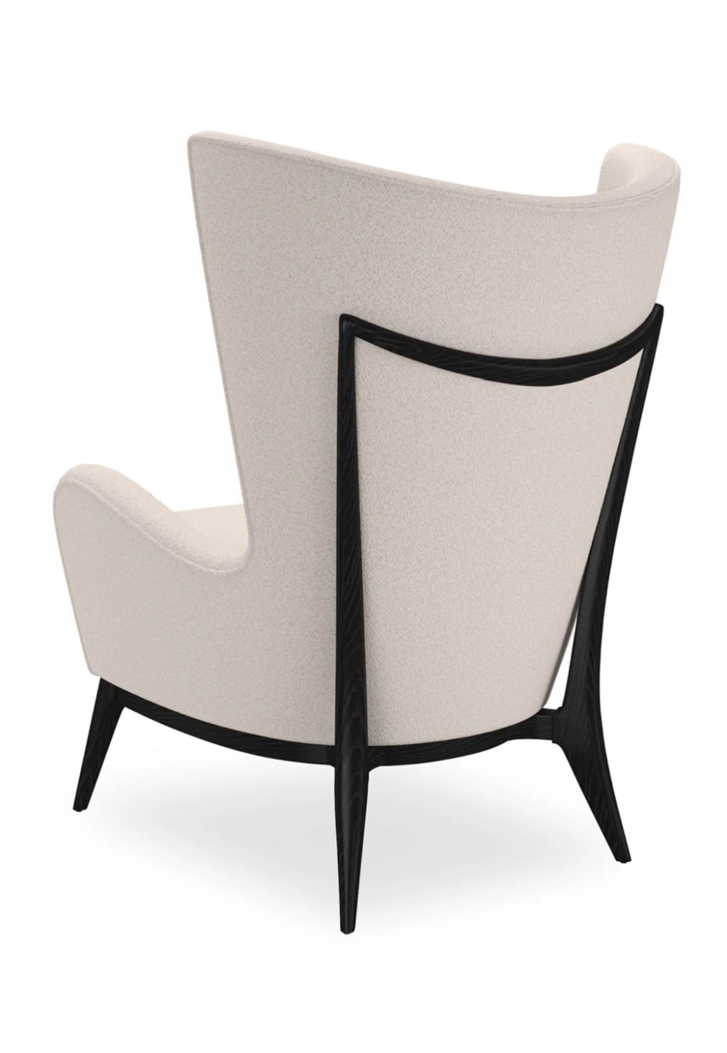 Casa Milano Modern Wing Lounge Chair – Textured Fabric (White & Gray)