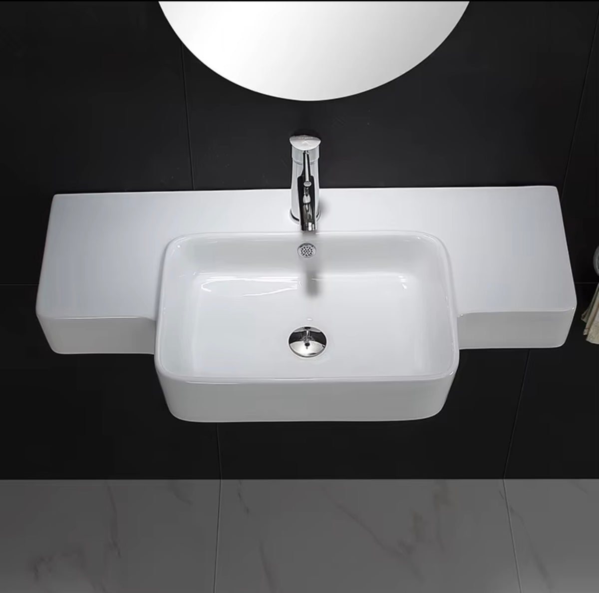 SIENA SCULPTURAL WALL-HUNG CERAMIC SINK