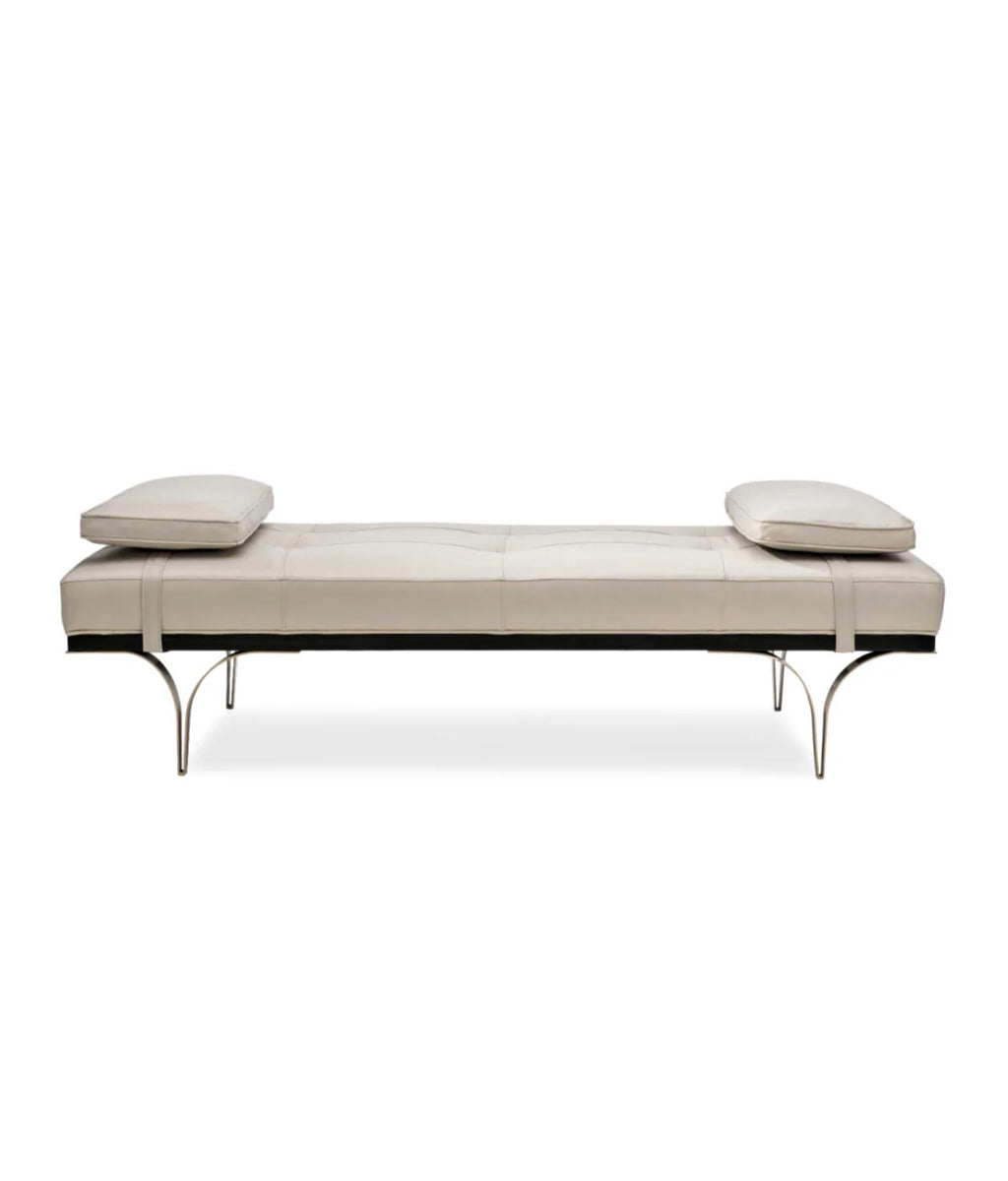 Casa Milano – Taupe Leather Luxury Daybed Bench