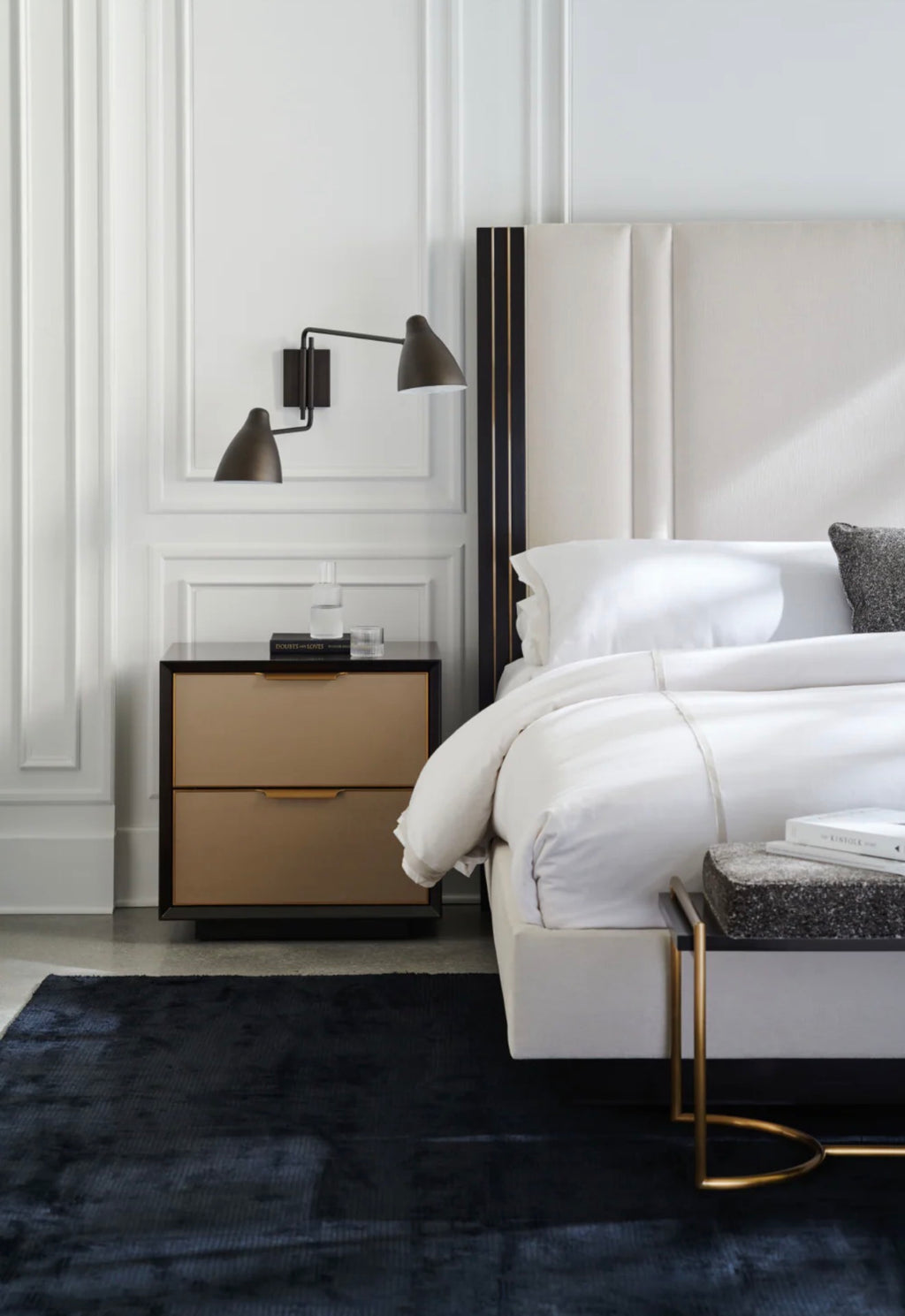 Casa Milano – Gray Velvet Slim Line Luxury Bench