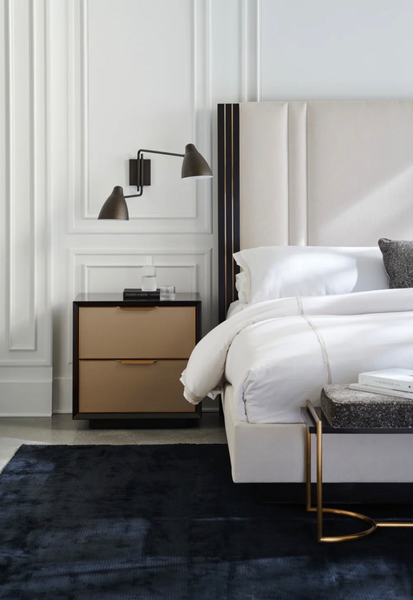 Casa Milano – Gray Velvet Slim Line Luxury Bench