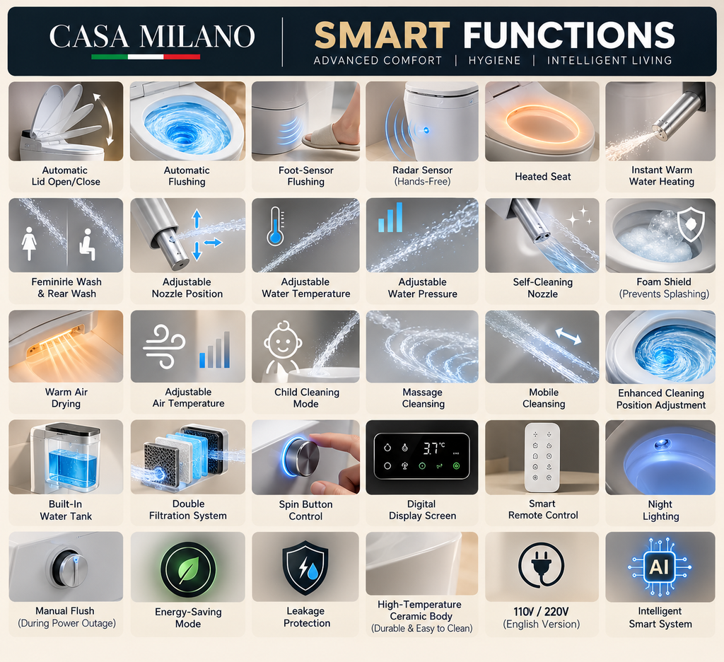 FIORENZO INTELLIGENT SMART TOILET WITH BIDET & AUTO FLUSH