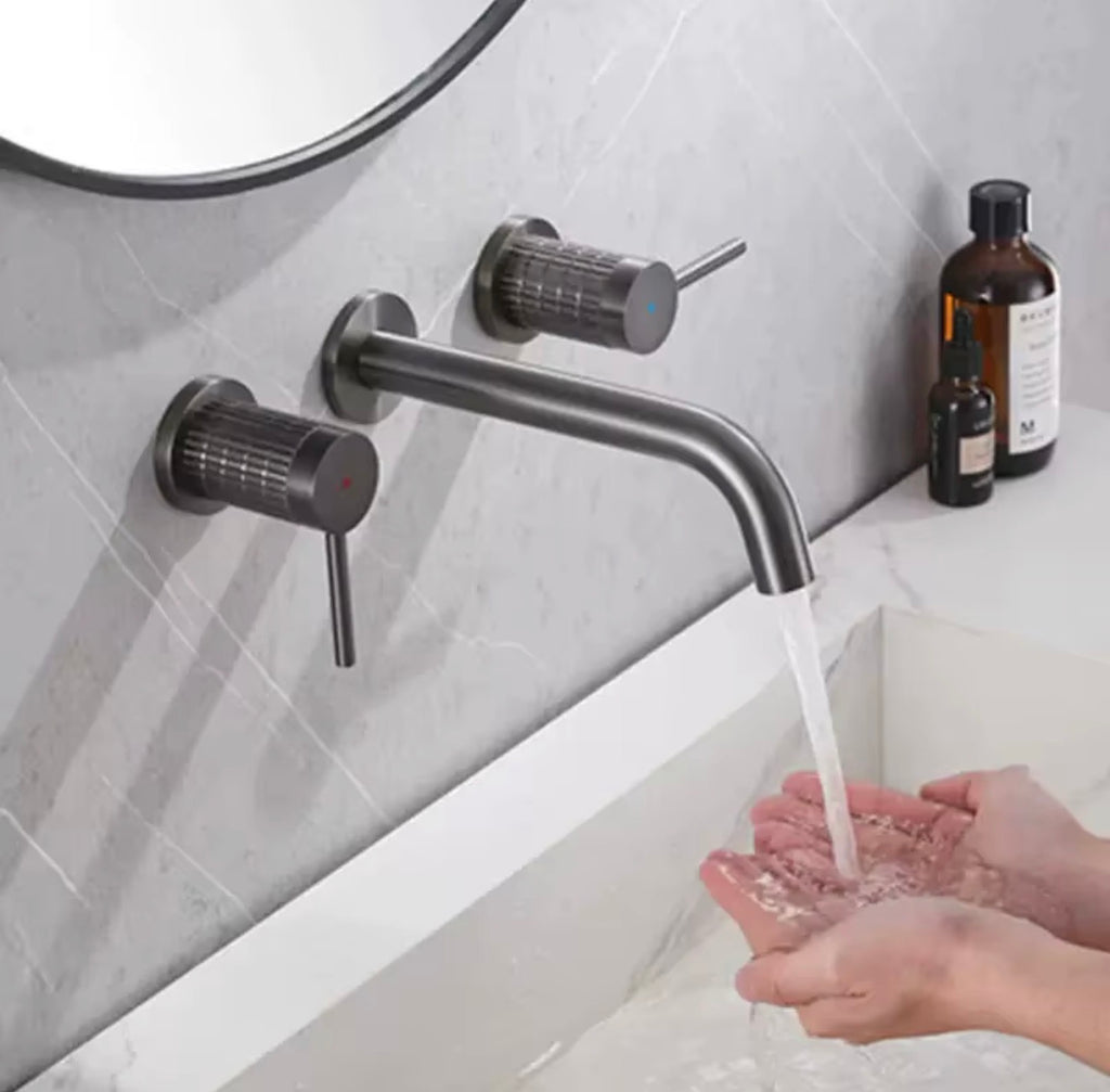 Bellarosa Knurled Dual-Handle Wall-Mounted Faucet