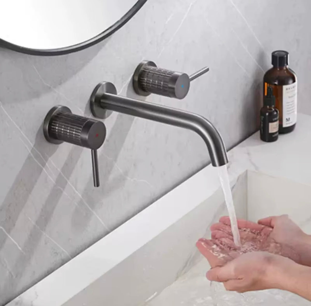 Bellarosa Knurled Dual-Handle Wall-Mounted Faucet