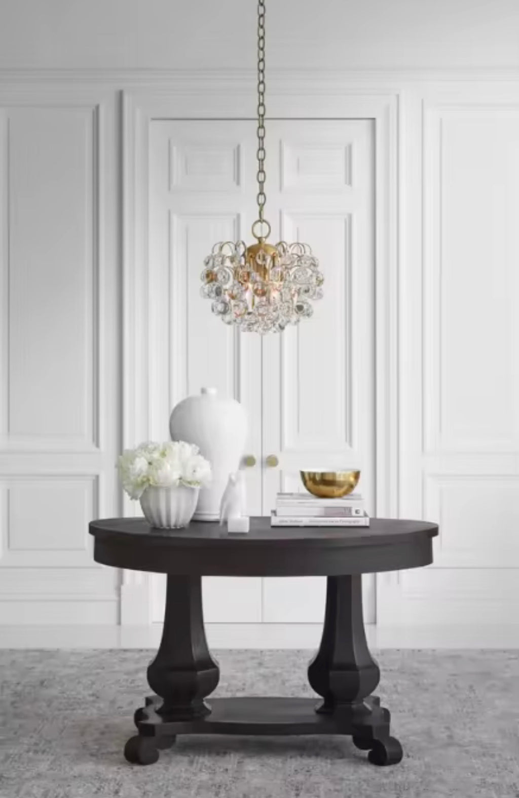 Croque Madame Crystal Orb Chandelier