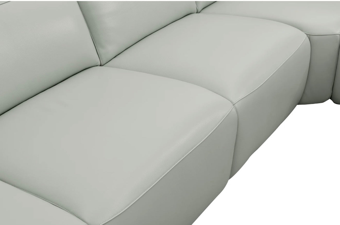 Casa Milano Noelia Italian Leather Power Reclining Sectional with Chaise