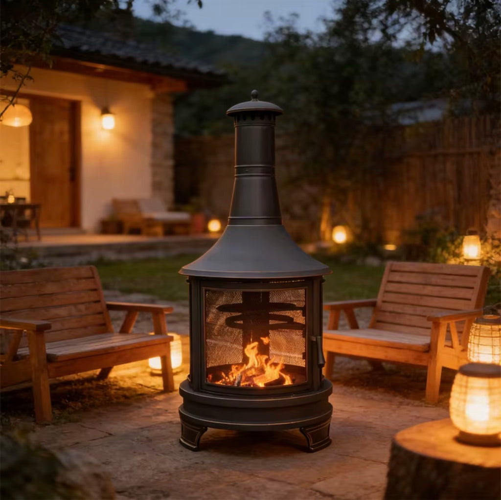 Vittorio Outdoor Wood-Burning Fireplace & Grill