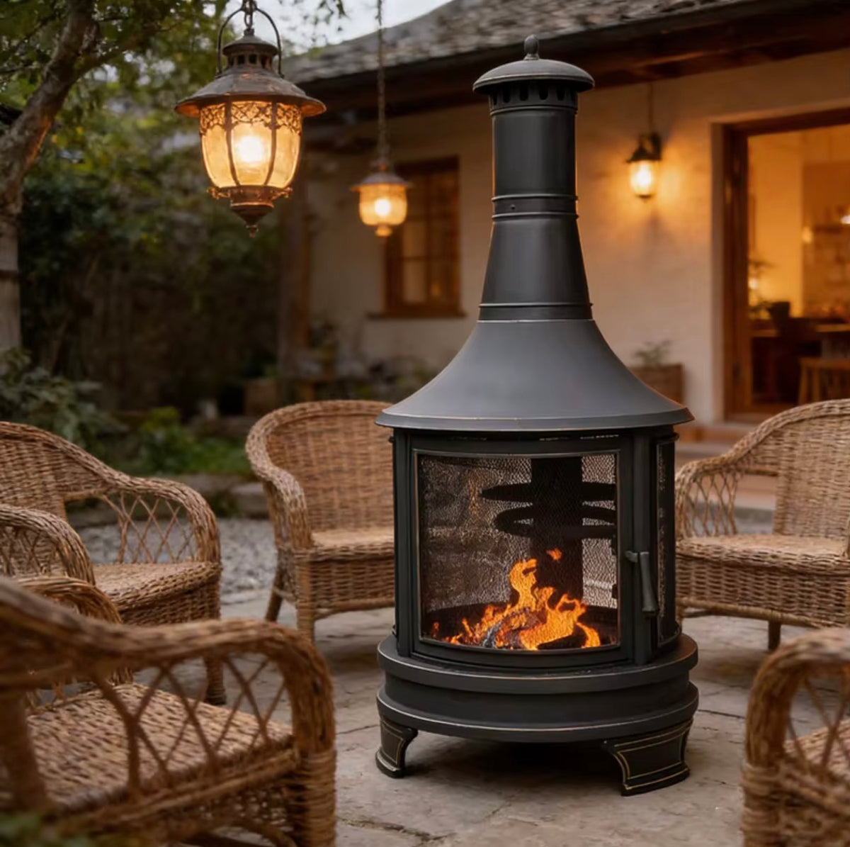 Vittorio Outdoor Wood-Burning Fireplace & Grill