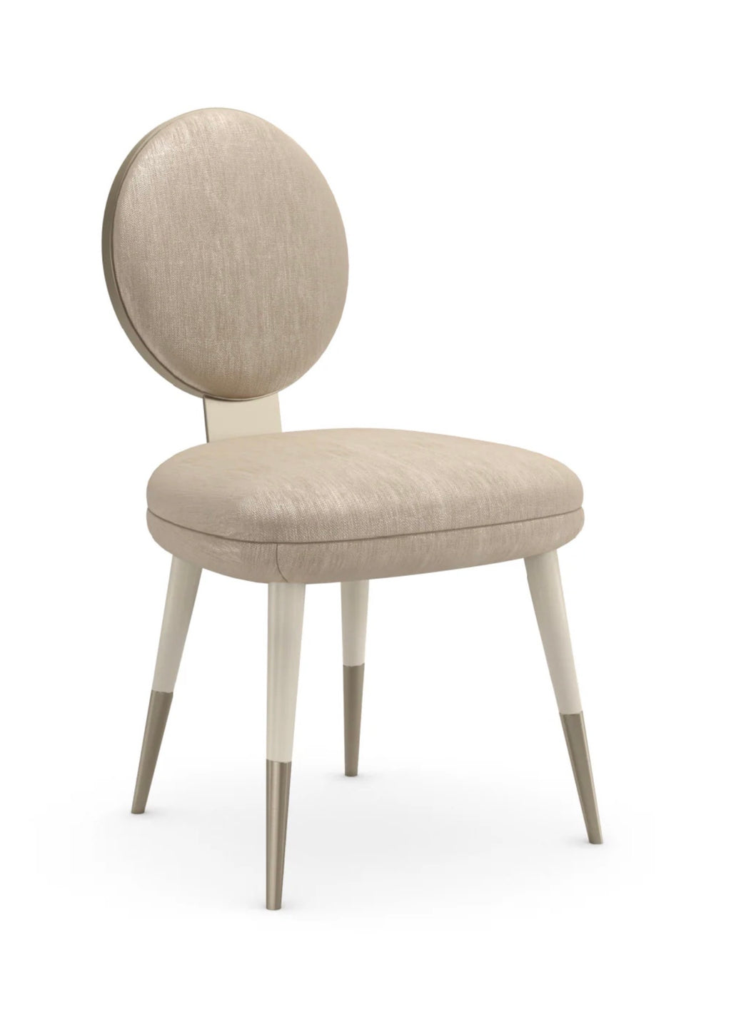 Casa Milano – Apollo Round Back Dining Chair (Ivory / Grey / Light Gold)