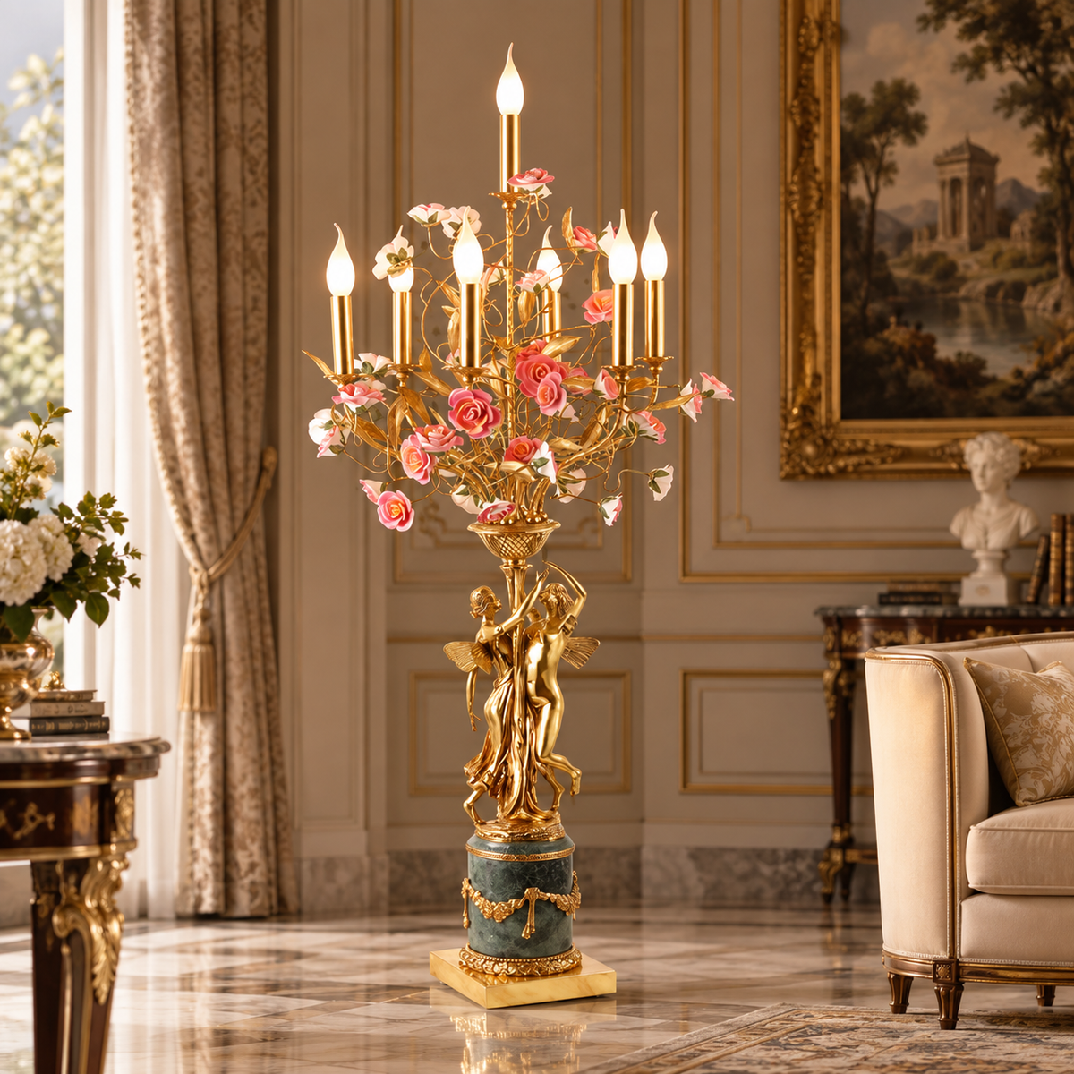 Seraphine Gilded Fairy Candelabra Floor Lamp