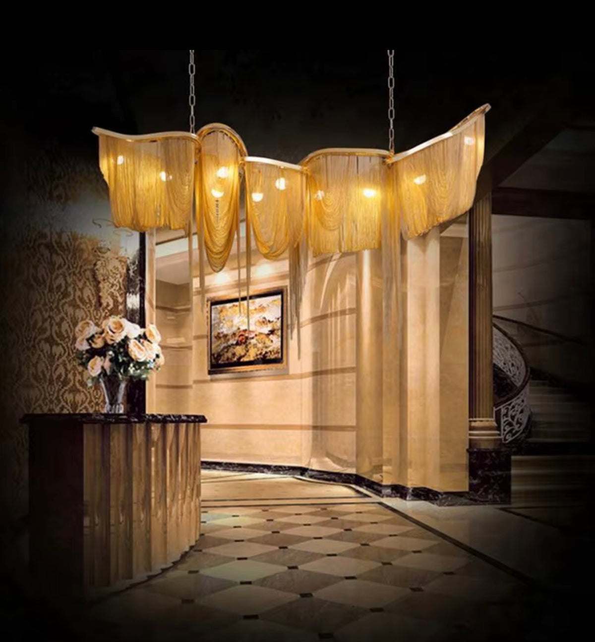 Ark Tassel Golden Chandelier