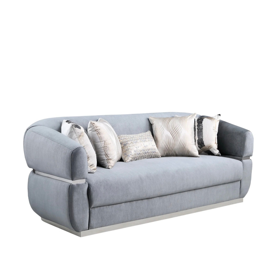 Casa Milano Carmela Living Room Set – Gray Velvet