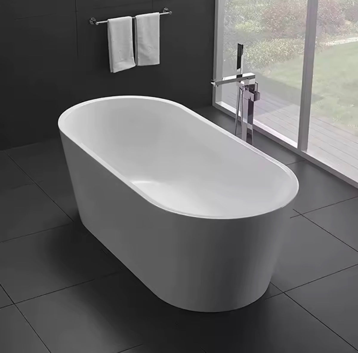 Marcella Freestanding Waterfall Tub Faucet with Hand Shower