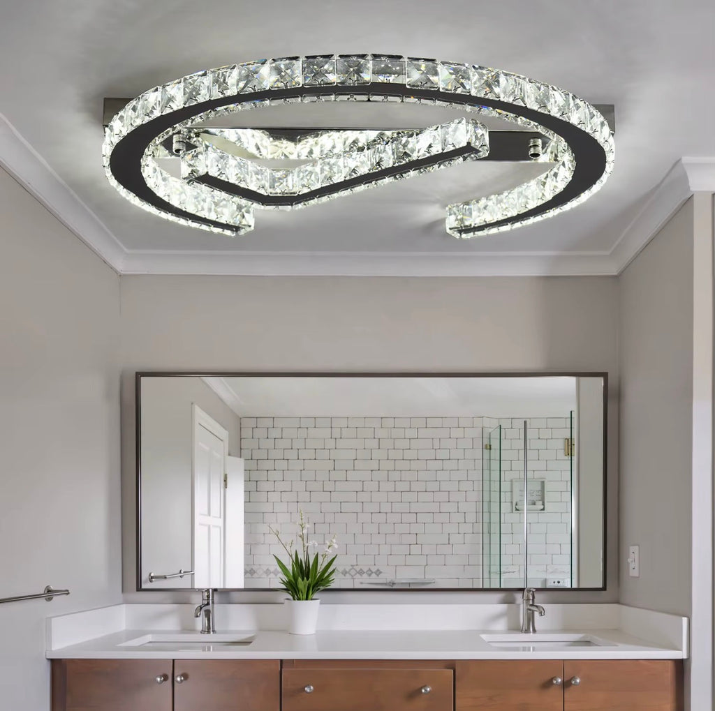 VALENTINA CRYSTAL LED FLUSH MOUNT CEILING LIGHT