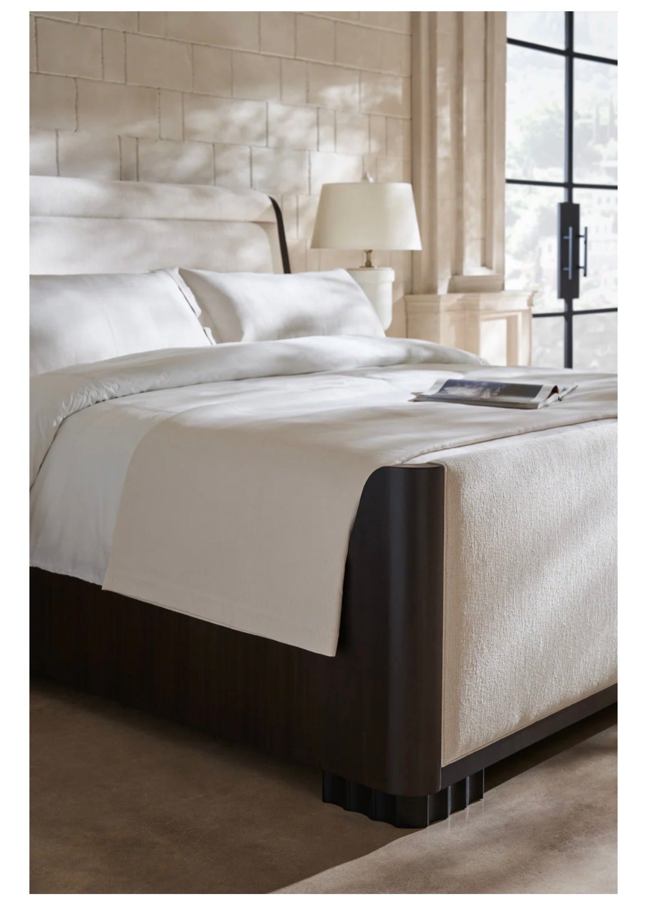 Casa Milano Dark Brown Modern Queen Bed – Upholstered Slow Wave Design