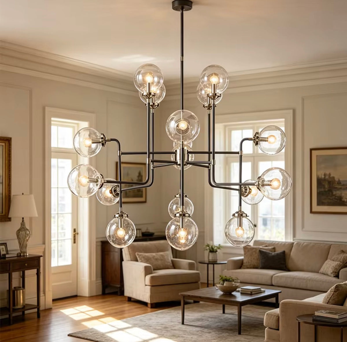 Atmosphere Globe Clear Glass Chandelier