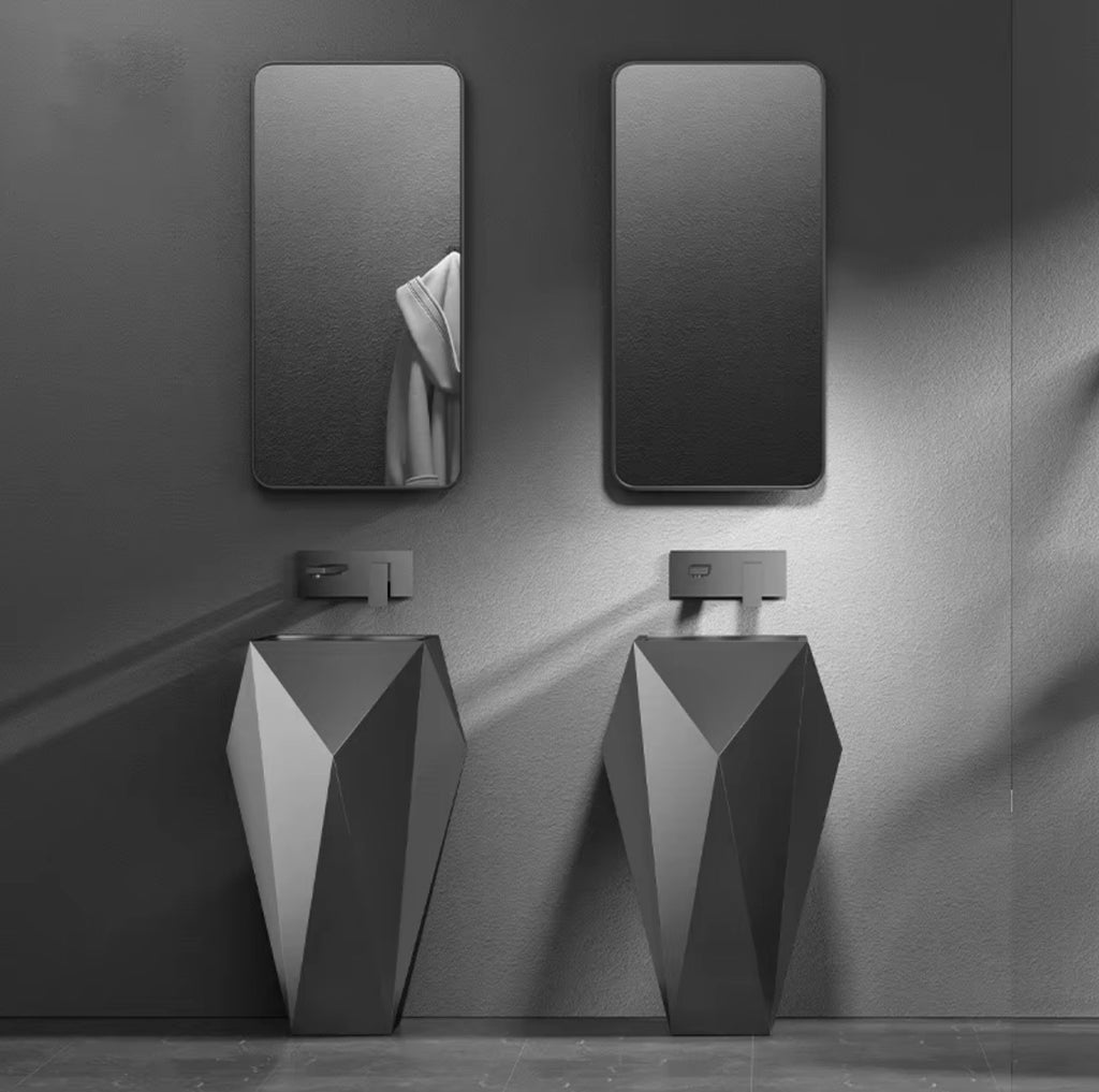 Adelardi 304 Stainless Steel Diamond Pedestal Sink