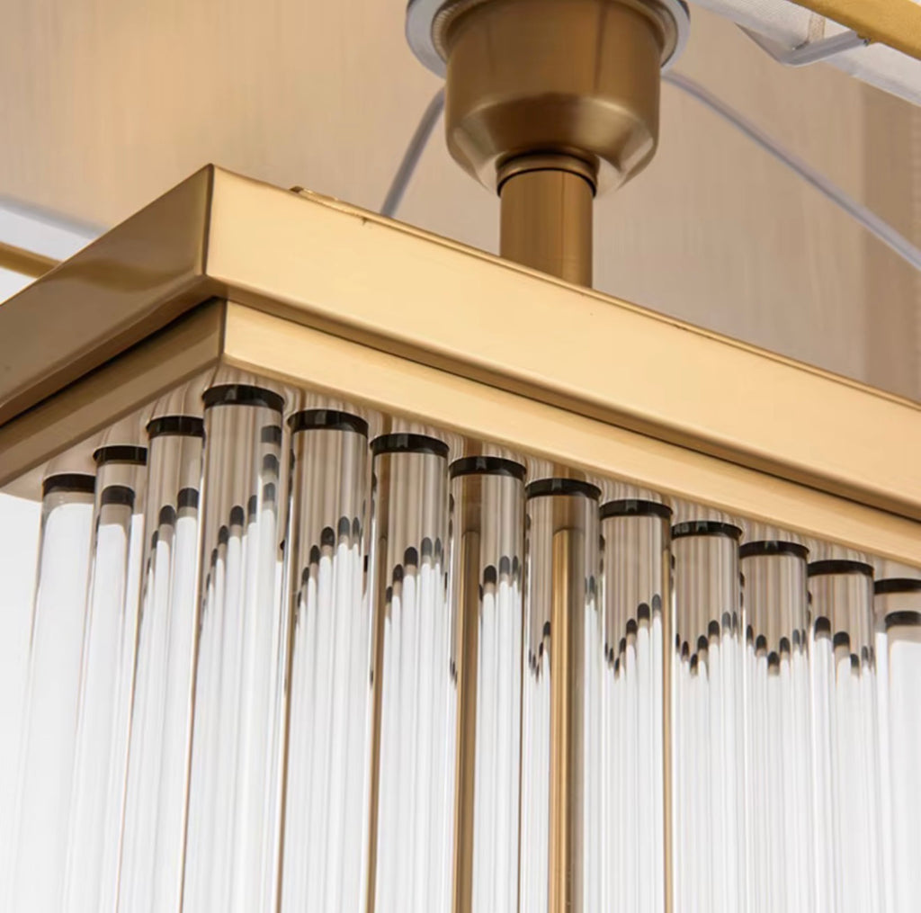 Casa Milano™ Aurora Crystal Table Lamp – Brass & Fabric Luxury Desk Light