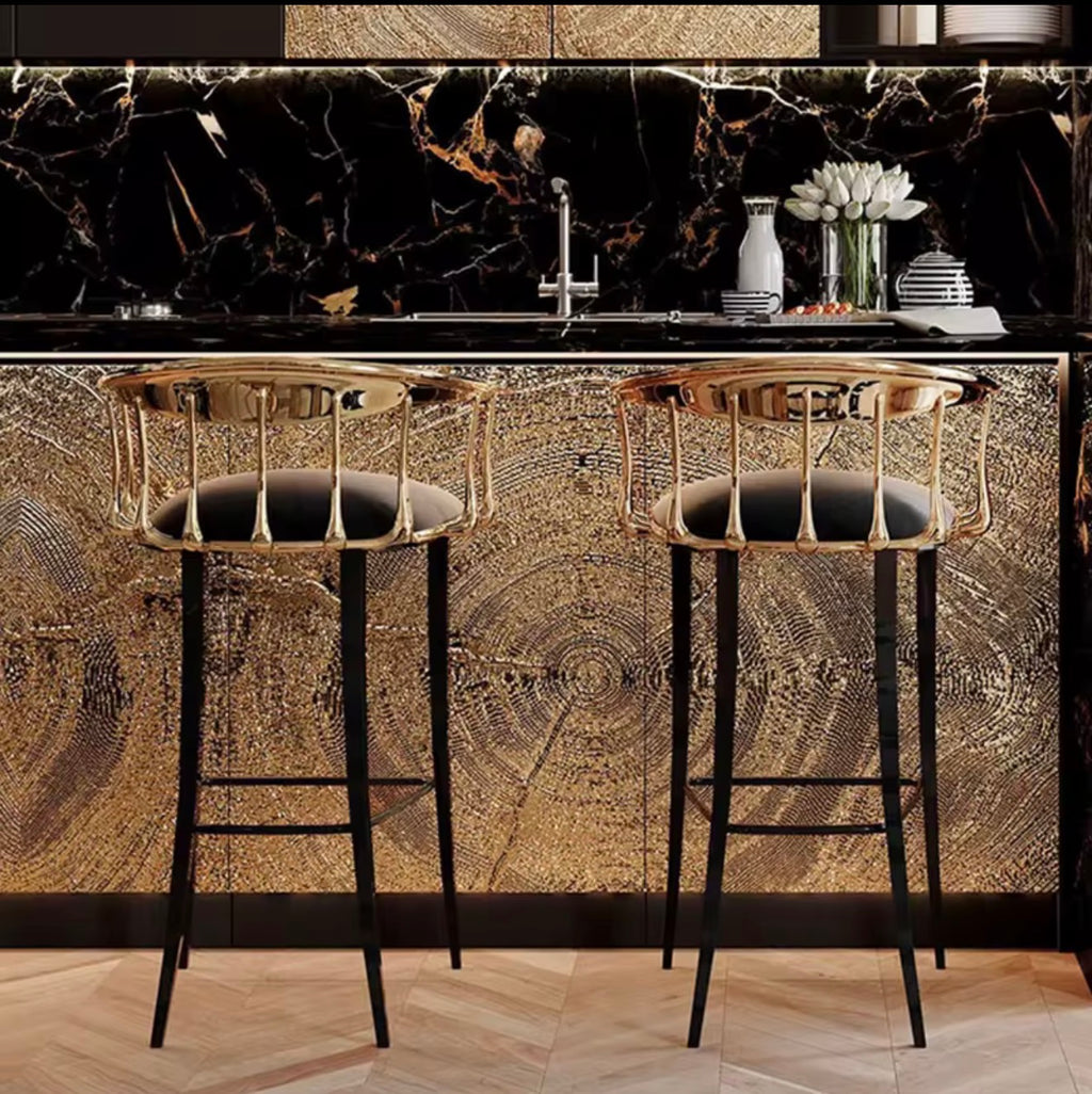 Casa Milano – Aurelia Brass & Black Luxury Bar Stool