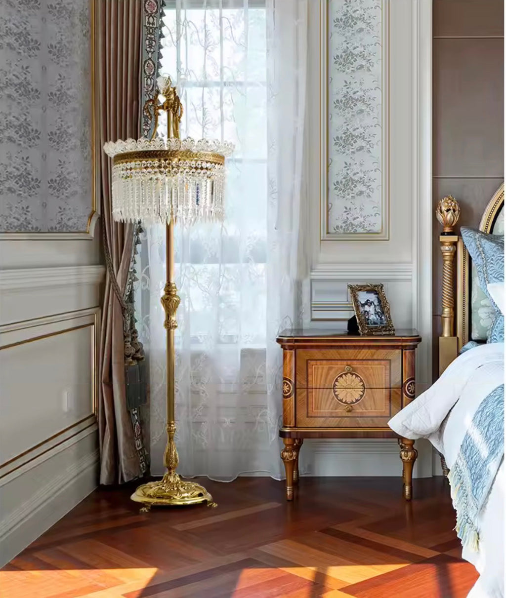 Isadora Gilded Crystal Floor Lamp
