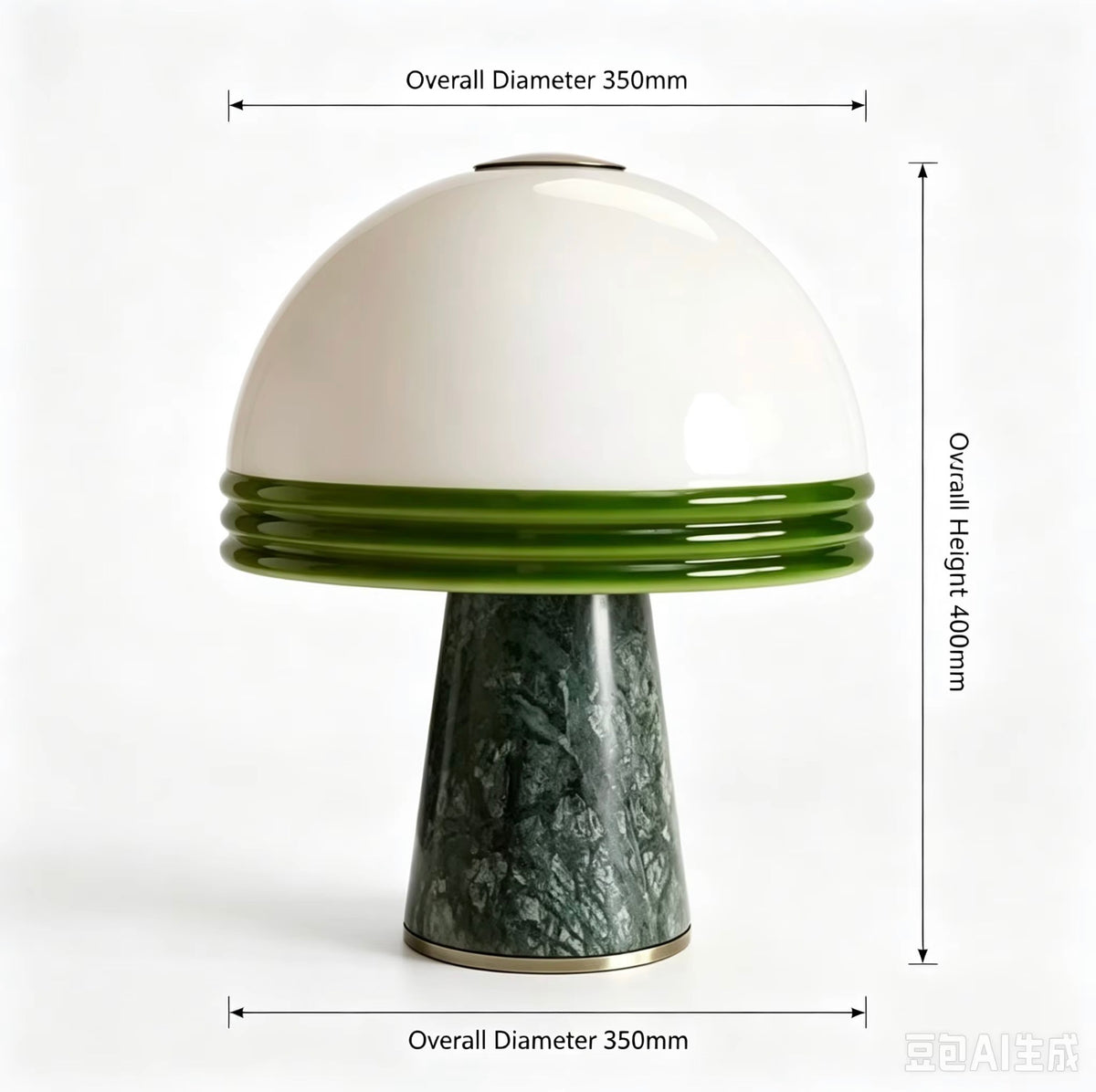 Vittoria Verde Marble Mushroom Table Lamp