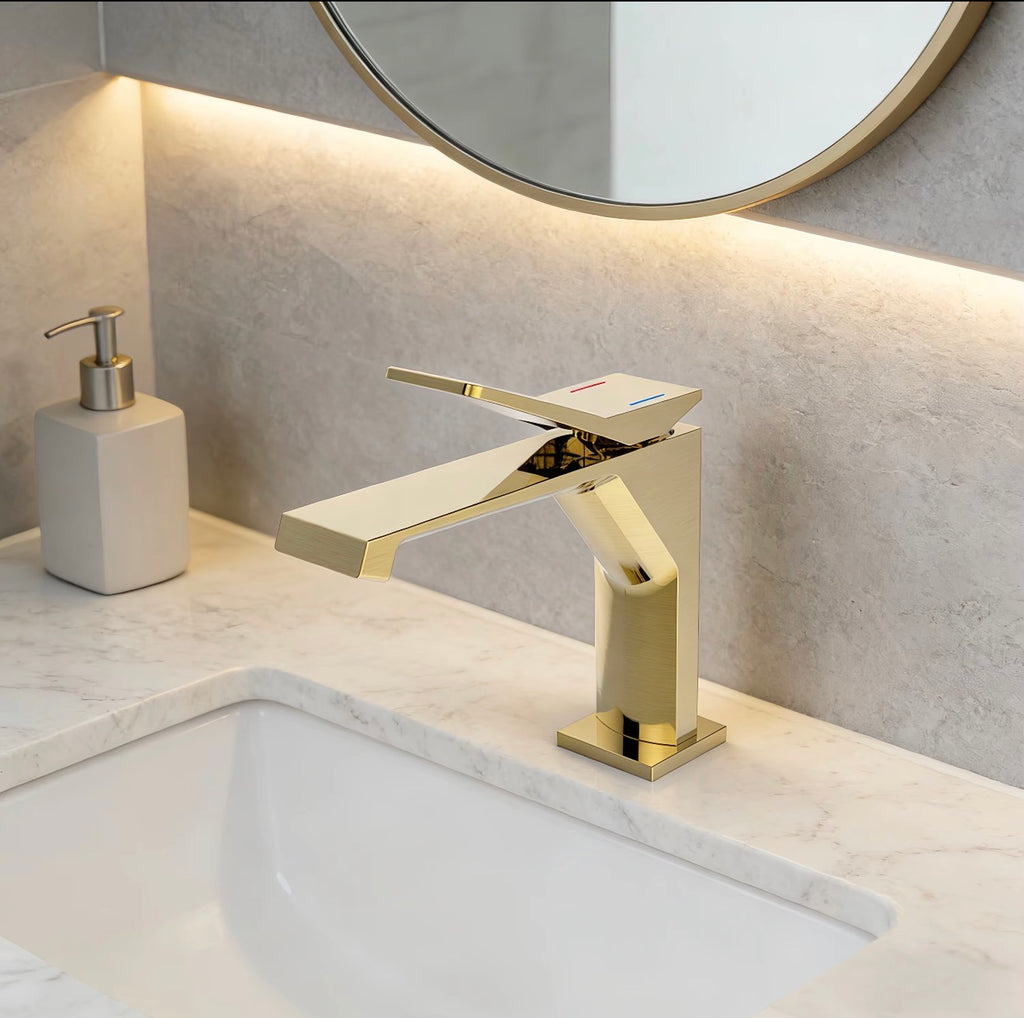 ANALIA GOLD BRASS WATERFALL BASIN FAUCET