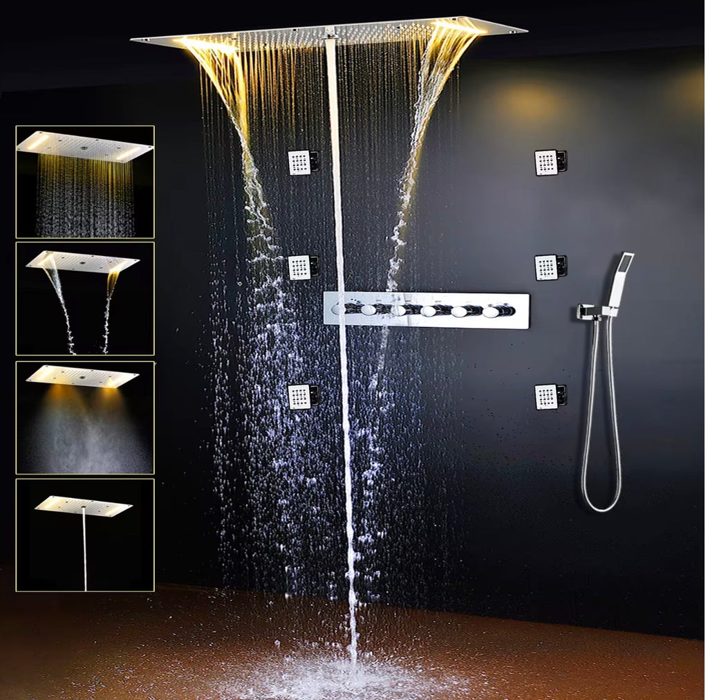 ALESSANDRA LUXURY THERMOSTATIC WATERFALL SHOWER SYSTEM