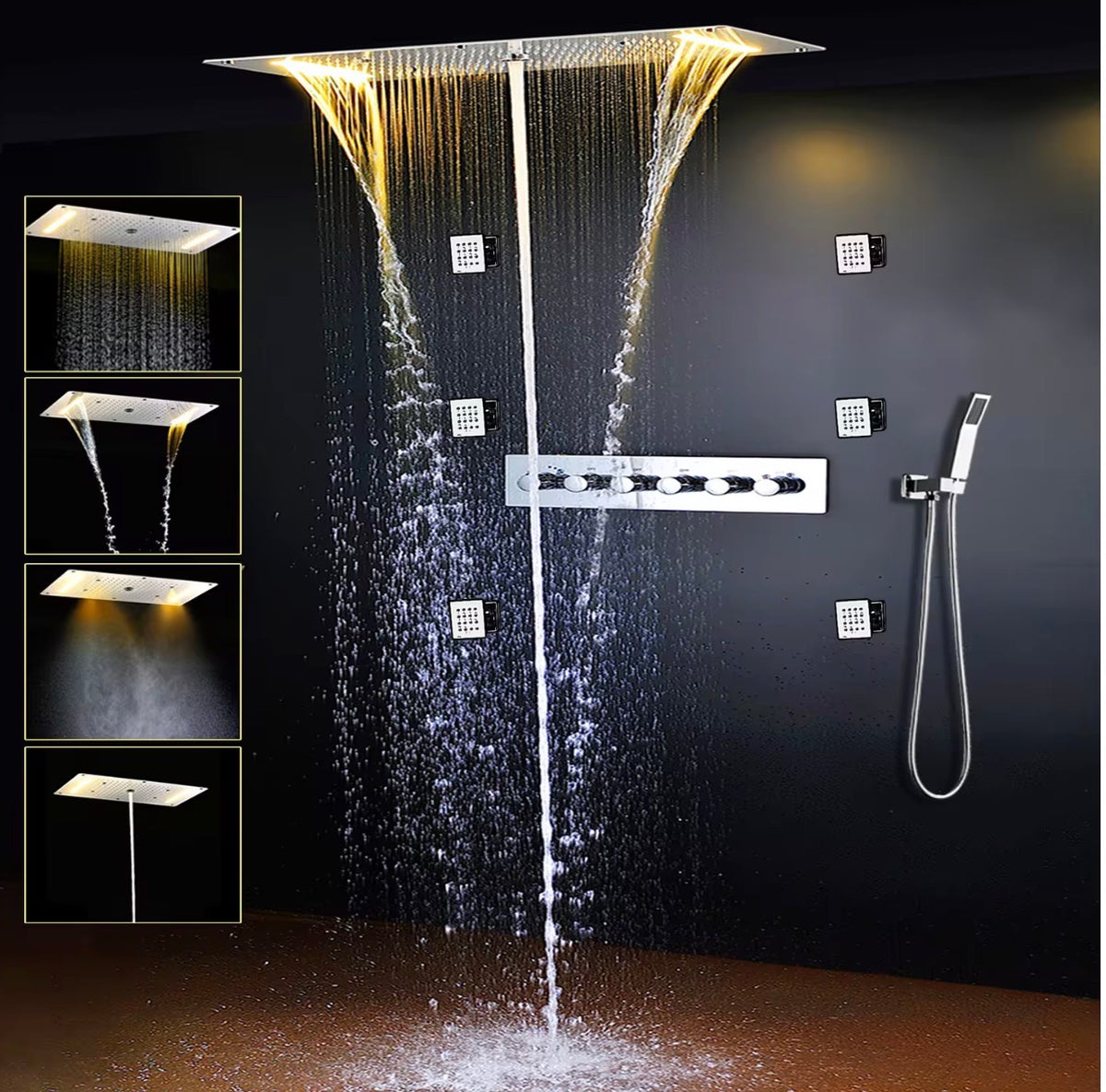 ALESSANDRA LUXURY THERMOSTATIC WATERFALL SHOWER SYSTEM