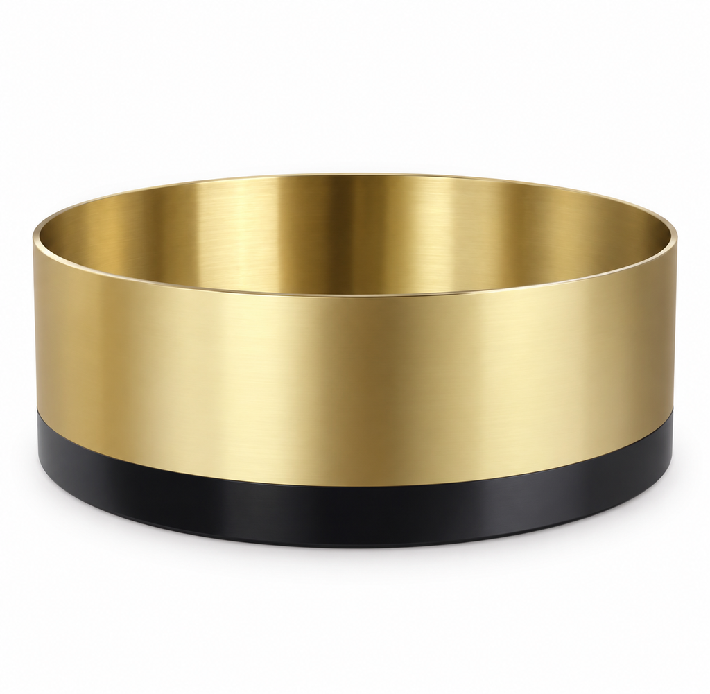 Vittoria Two-Tone Gold & Black Stainless Steel Vessel Sink