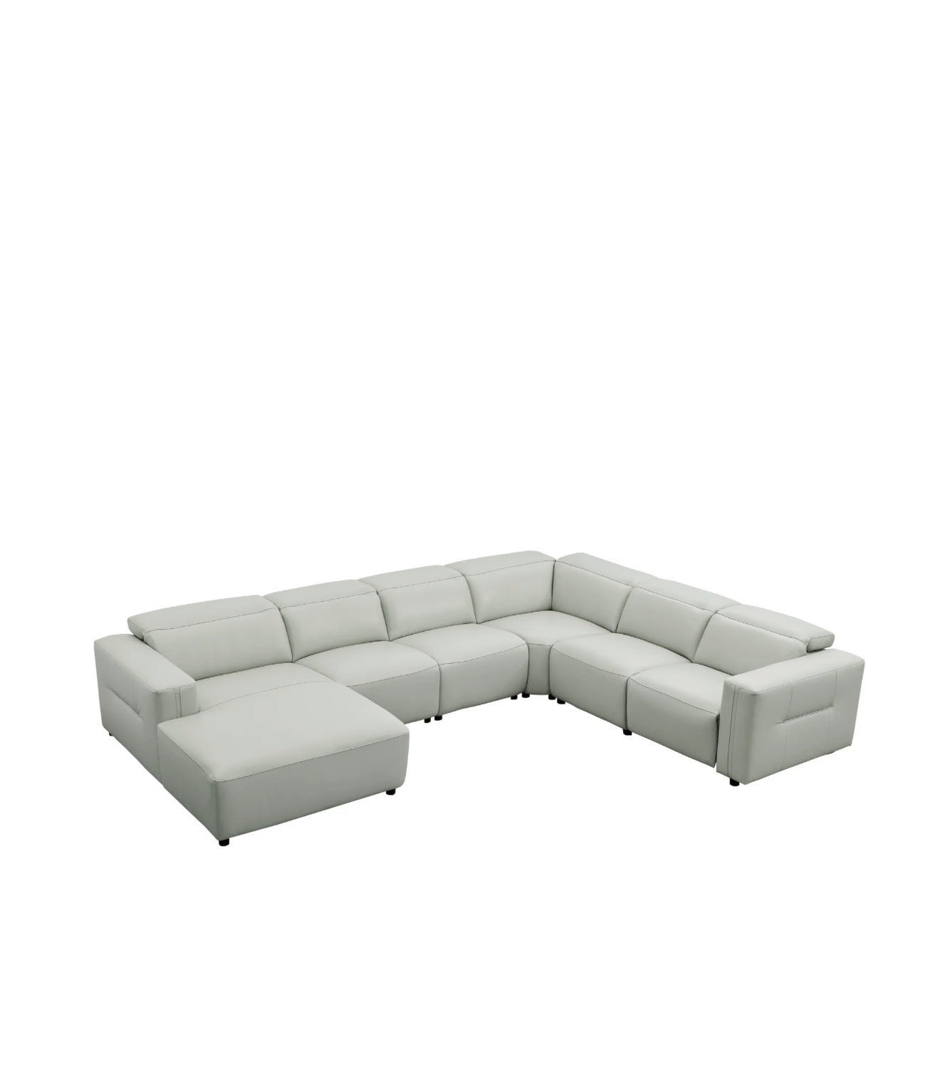 Casa Milano Noelia Italian Leather Power Reclining Sectional with Chaise