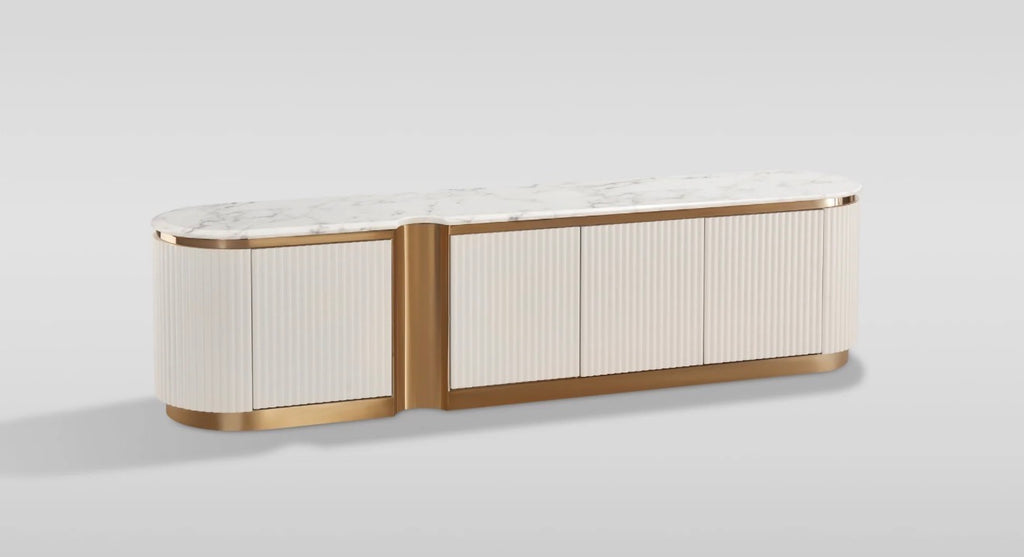 Casa Milano Valente TV Console – Walnut & Cream White
