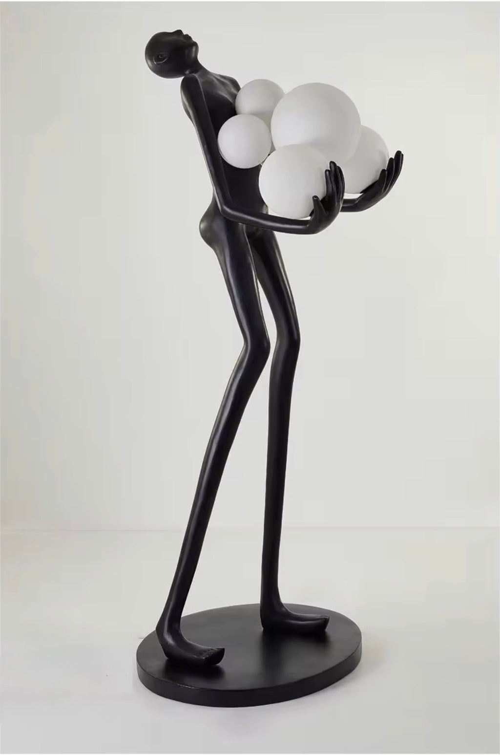 Casa Milano – Sculptural Figure Floor Lamp with Floating Glass Orbs