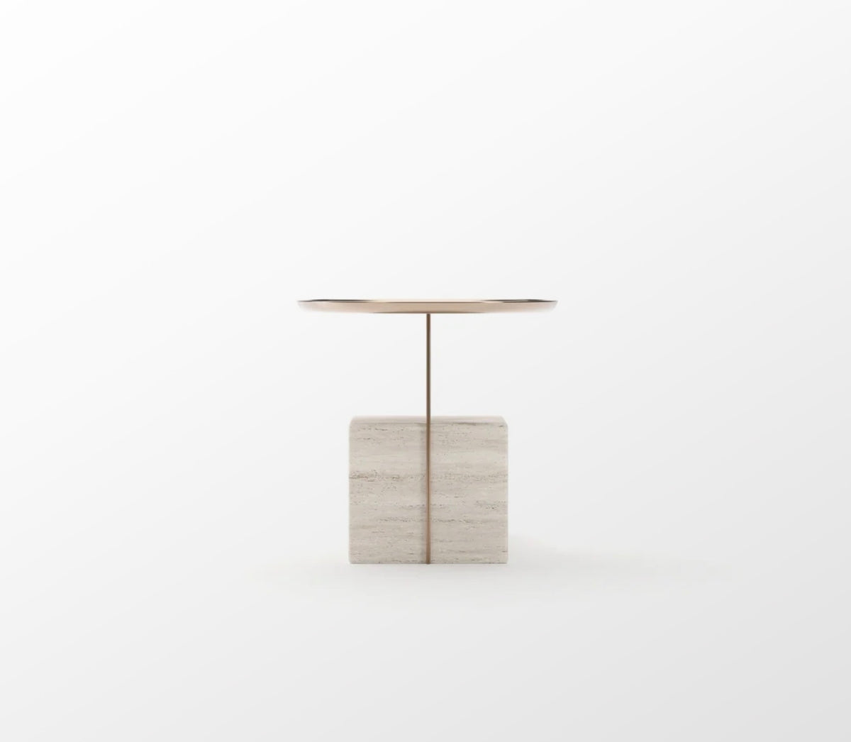 Caracole Overlap Integrated Marble & Travertine Nightstand