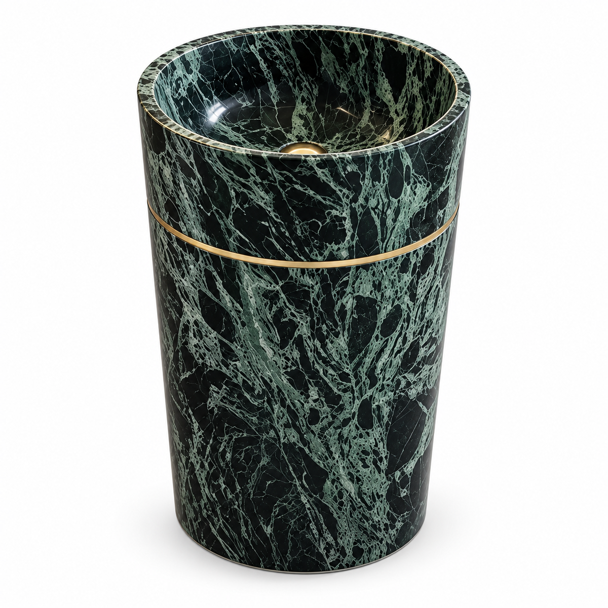 Verde Imperiale Natural Marble Pedestal Sink