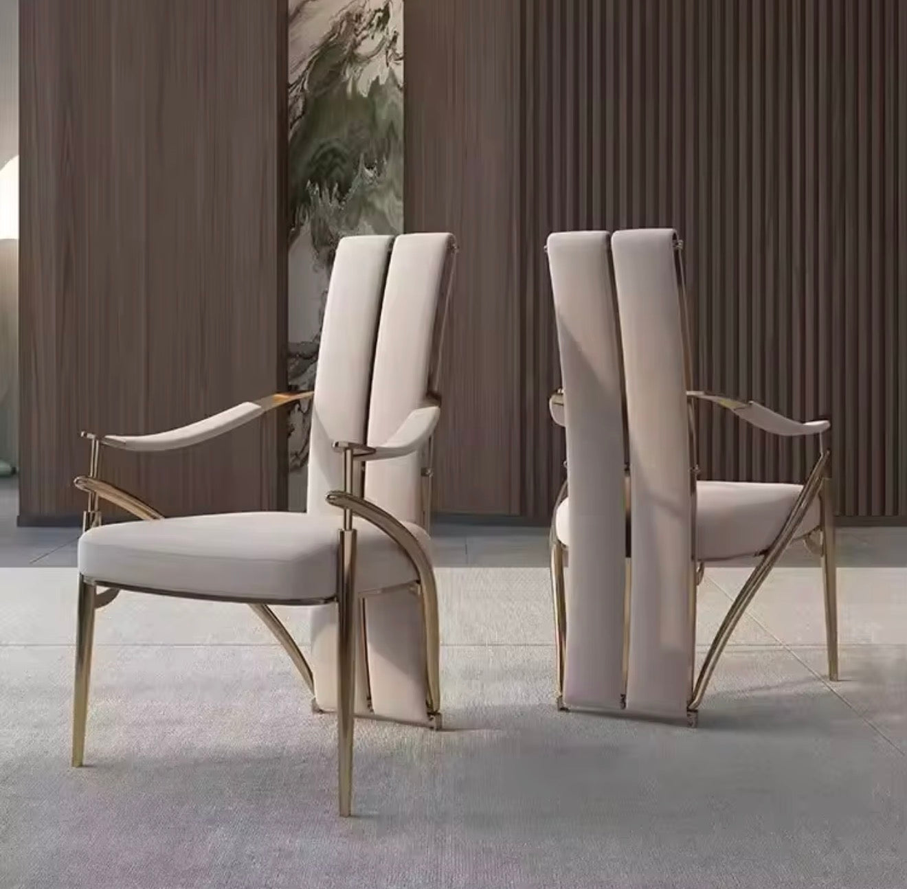 Casa Milano – Vienna Ivory Gold Dining Armchair