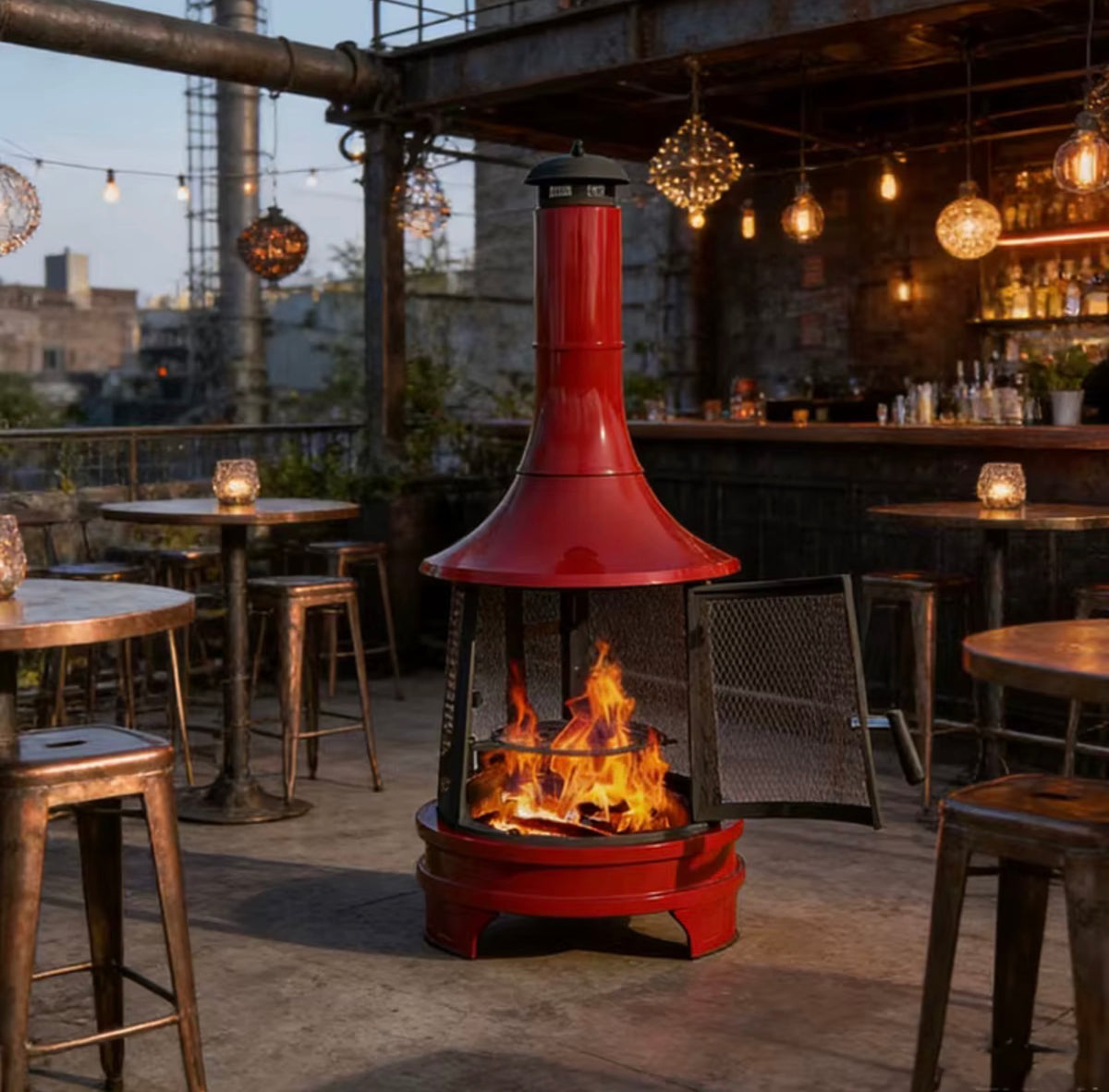 Rosso Outdoor Wood-Burning Fireplace & Grill