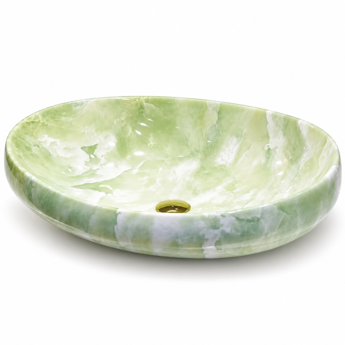 Seraphina Marble-Pattern Oval Vessel Sink