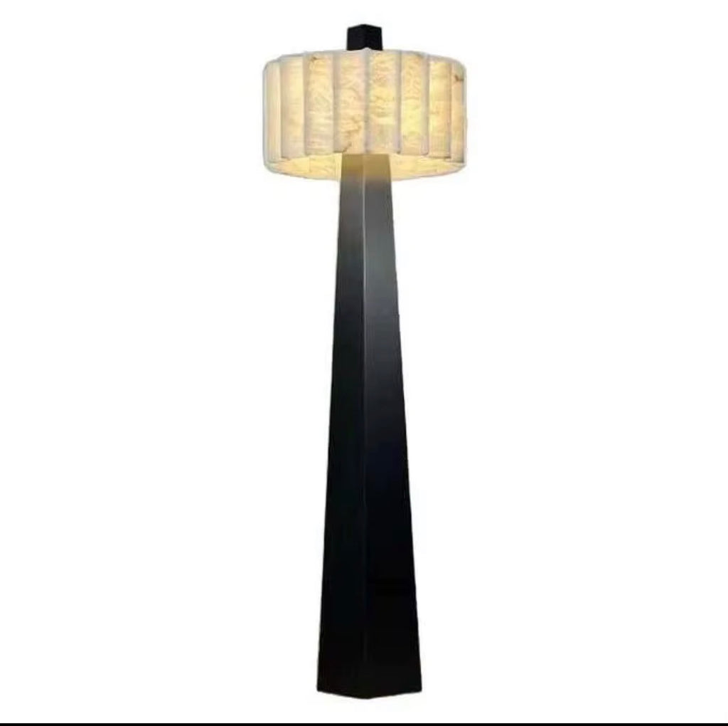 Lotus Alabaster Column Floor Lamp