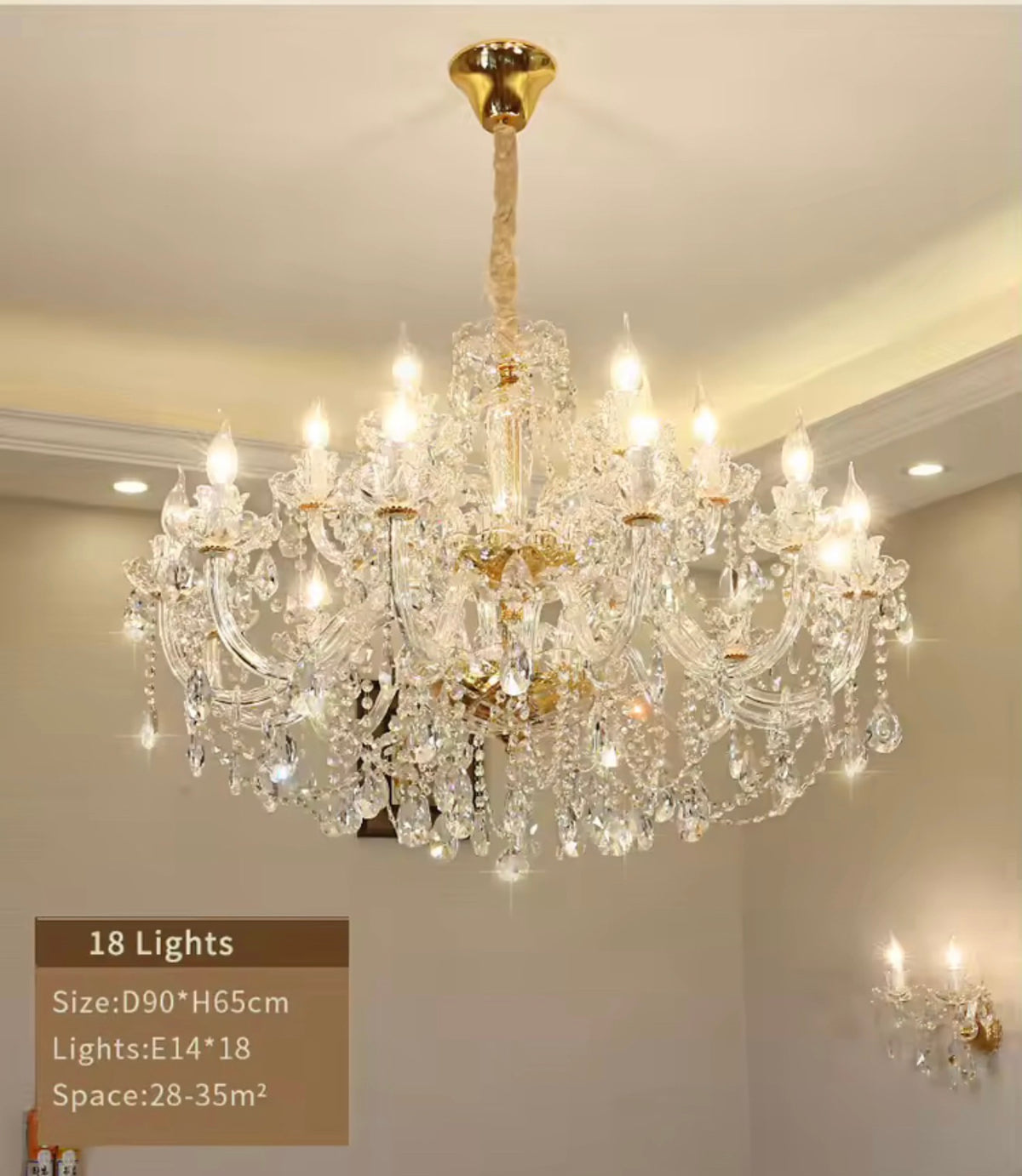 French Empire K9 Crystal Chandelier