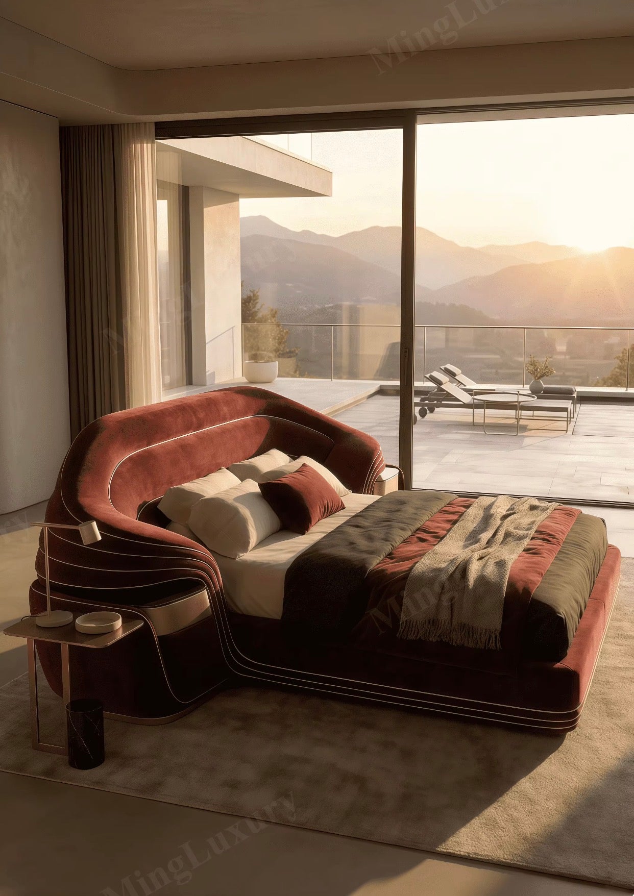 Valentino Royale Burgundy Bed
