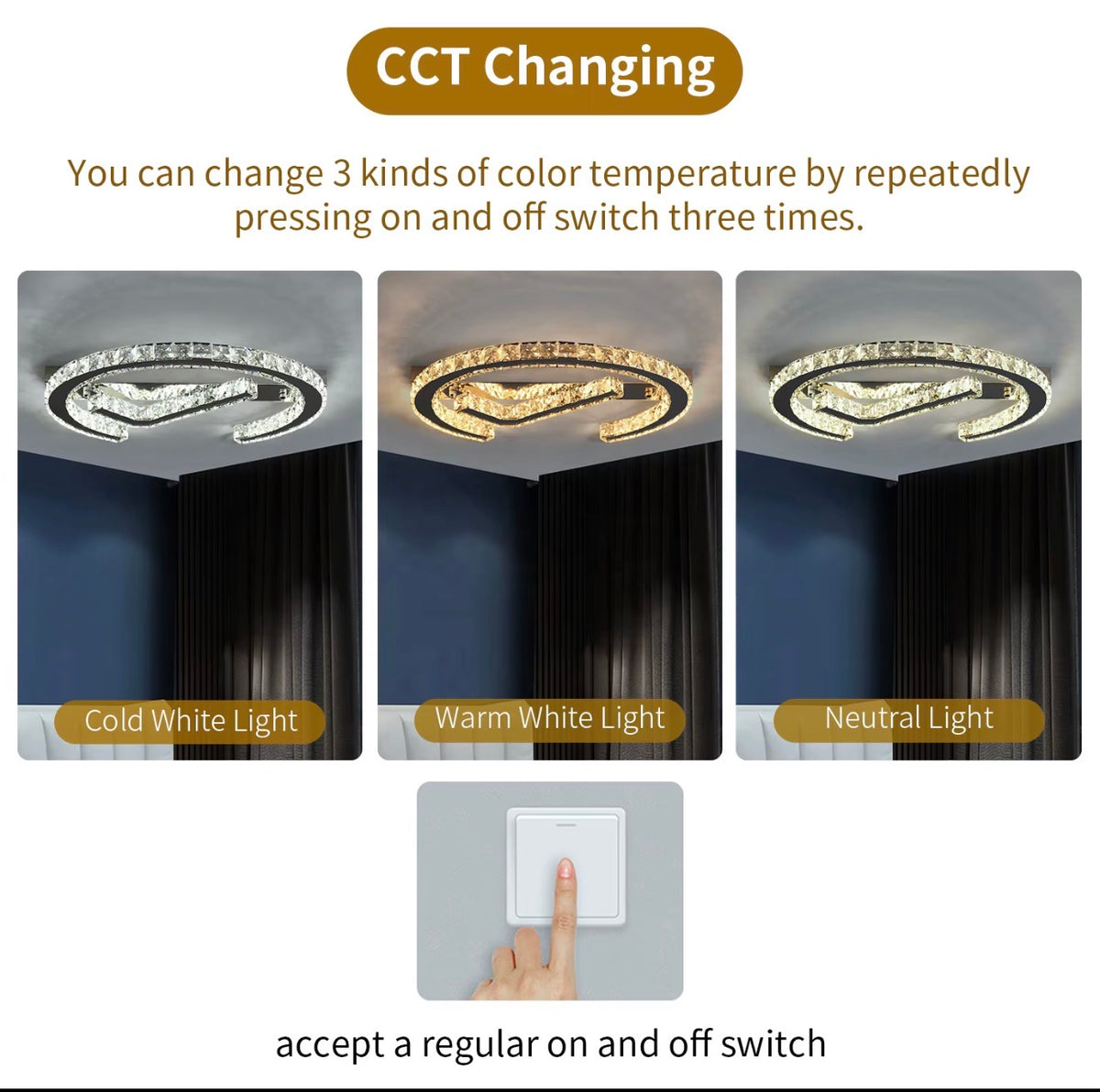 VALENTINA CRYSTAL LED FLUSH MOUNT CEILING LIGHT