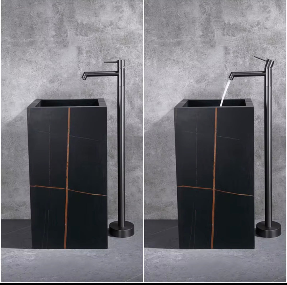 LORENZO FREESTANDING SOLID BRASS PEDESTAL BASIN FAUCET