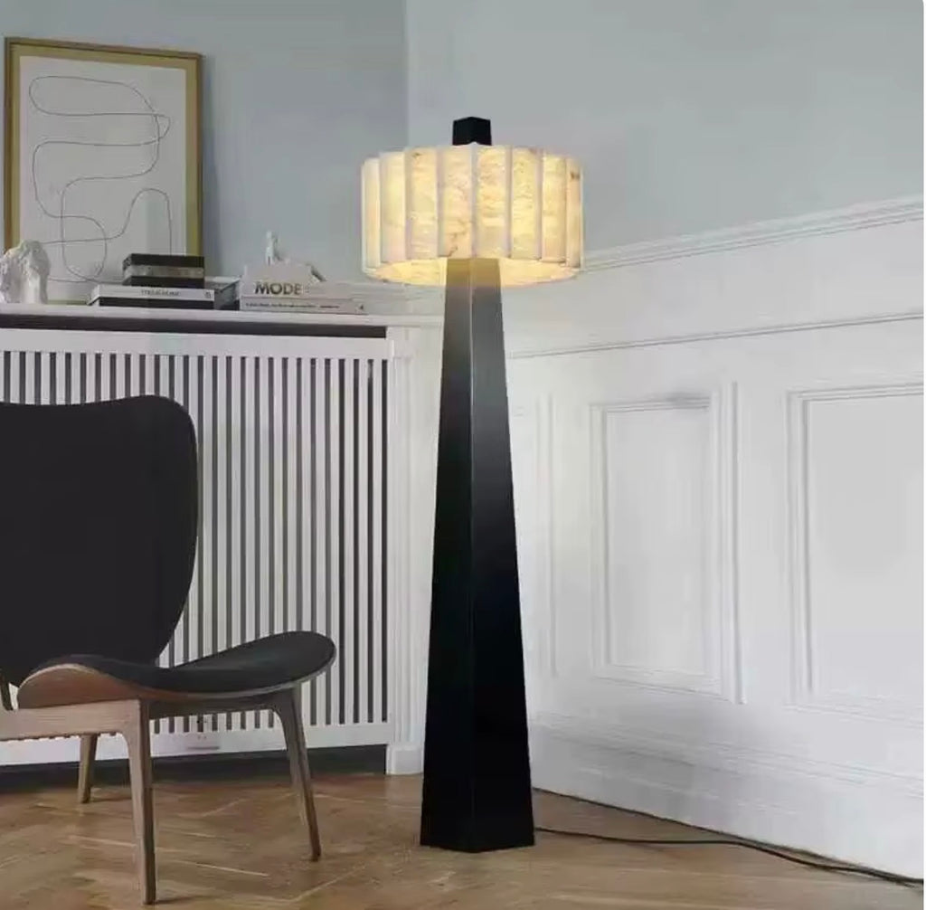 Lotus Alabaster Column Floor Lamp