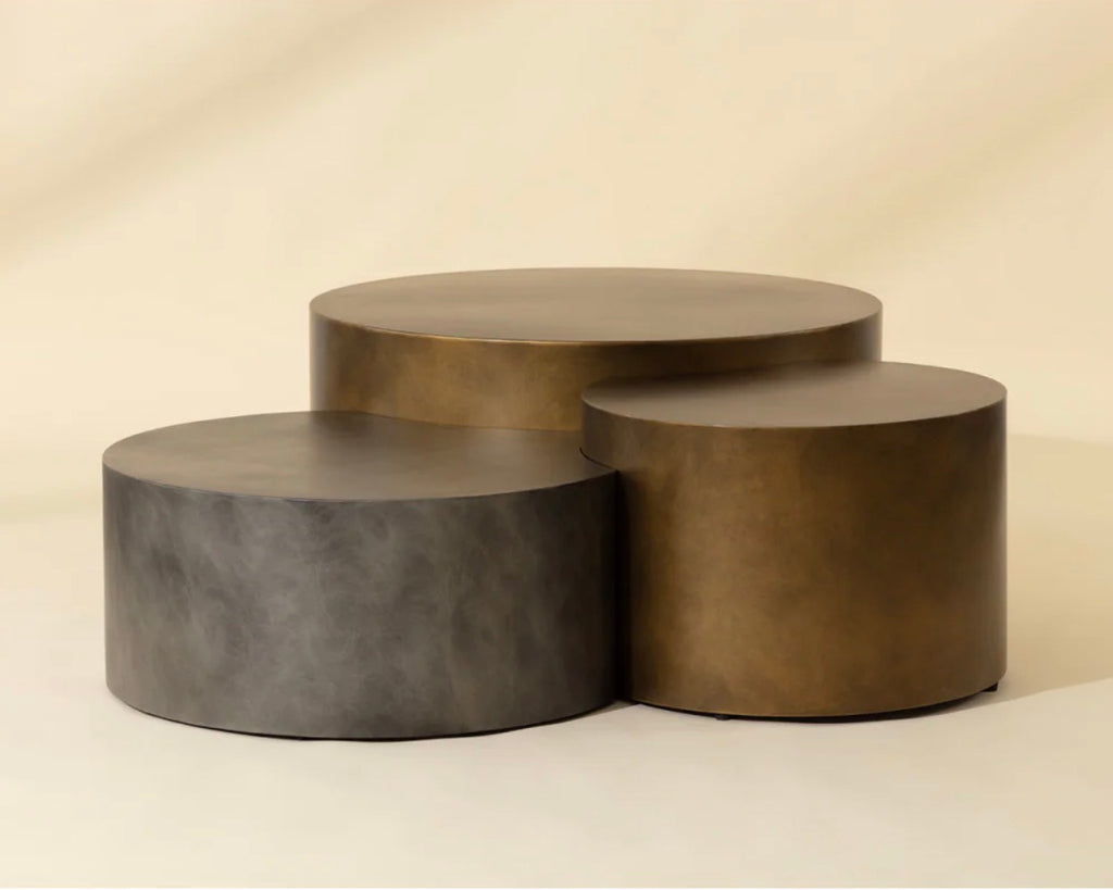 Casa Milano – Antique Brass Nesting Coffee Tables (Set of 3) | Splendido Neo