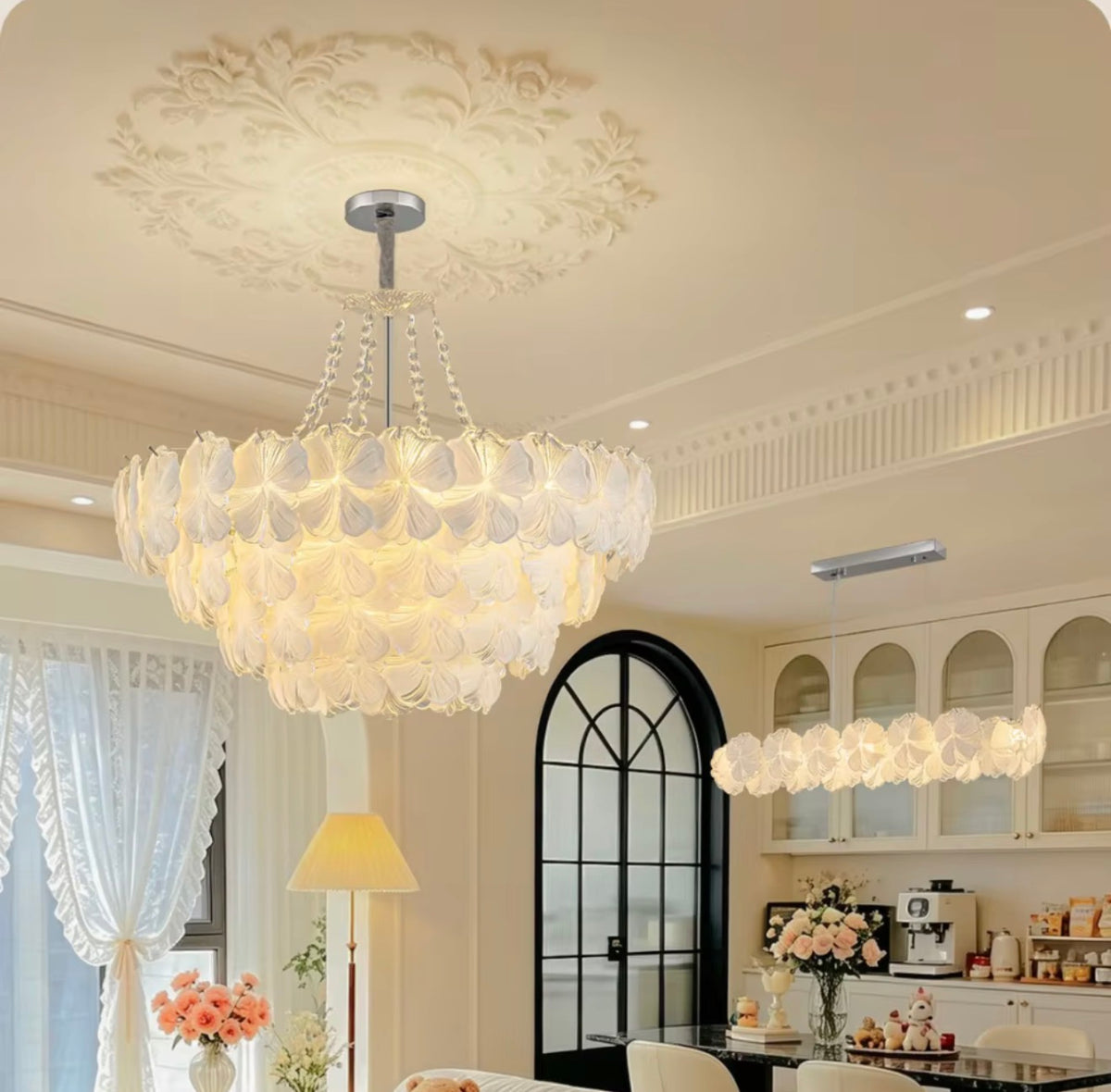 Julliette Iron Glass Chandelier
