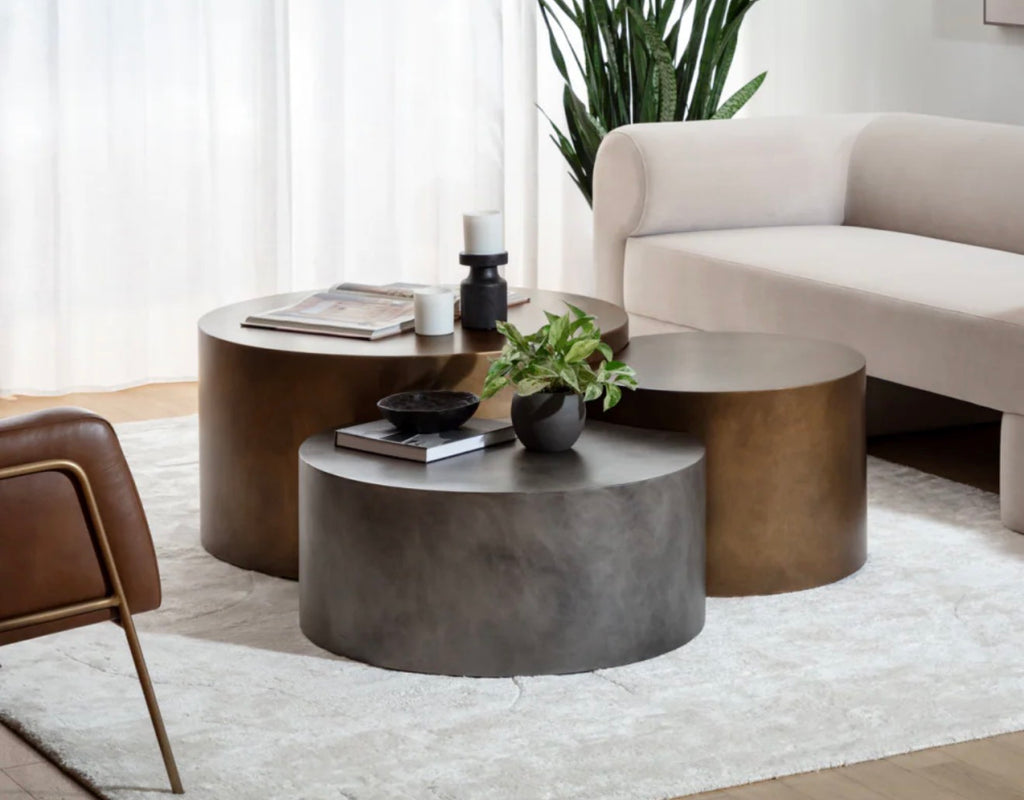 Casa Milano – Antique Brass Nesting Coffee Tables (Set of 3) | Splendido Neo