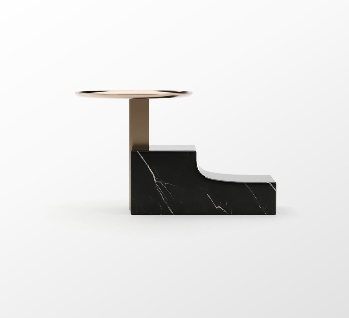Caracole Overlap Integrated Marble & Travertine Nightstand