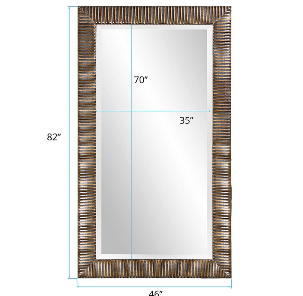 Casa Milano – Alexander Oversized Antique Copper Floor Mirror (82” x 46”)